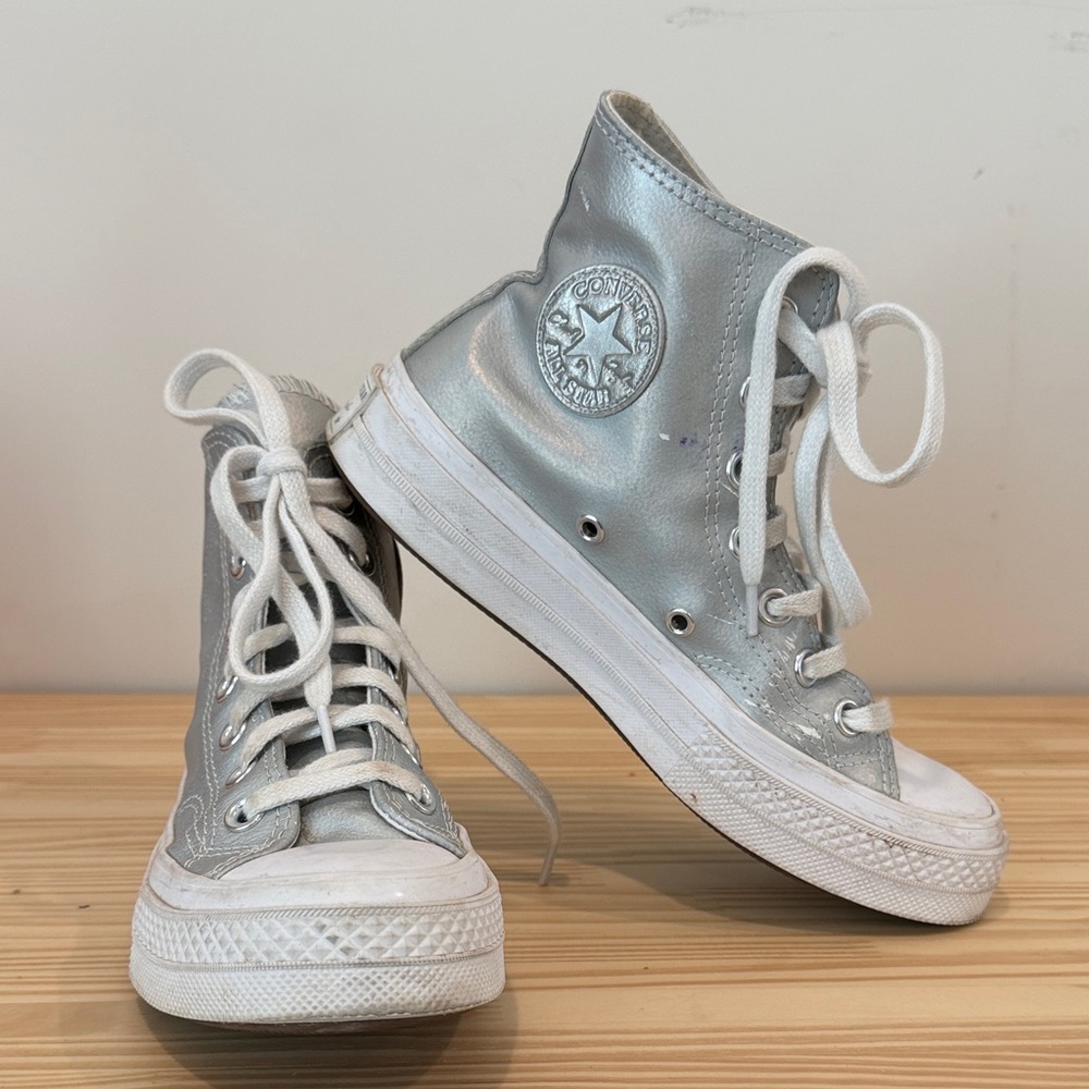 Converse Kids Silver High-Top Sneakers